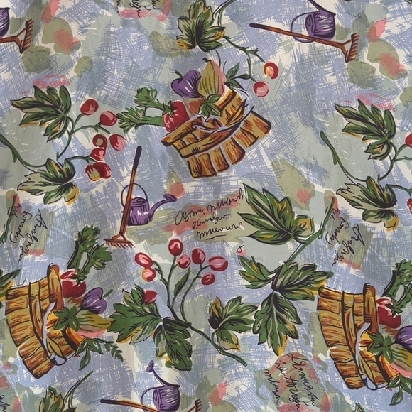Basic Editions 90's Vintage Garden Printed Lightweight Silk Zip Up Jacket Blue S - Picture 6 of 14
